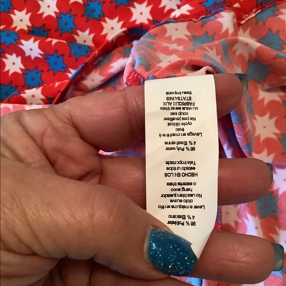 Lularoe girls skirt NWT Azure size 12 red white blue stretchy hang dry.❤️ - Picture 7 of 11